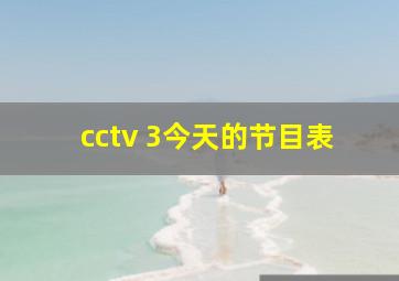 cctv 3今天的节目表